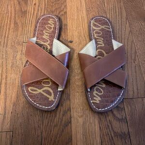 Sam Edelman Tan Cross Strap Sandals